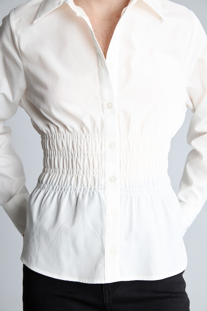 Fitted 100% Cotton Poplin Long Sleeve Shirt