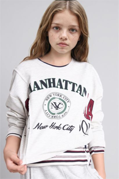 Pamuklu Relaxed Fit Sweatshirt Kız Çocuk