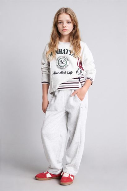 Pamuklu Relaxed Fit Sweatshirt Kız Çocuk