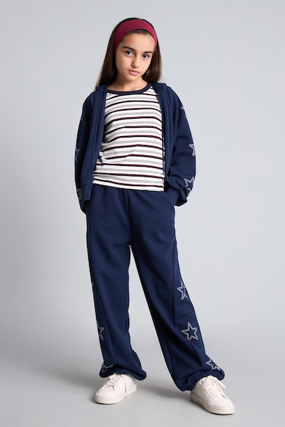 Pamuklu Baggy Fit Eşofman Altı Kız Çocuk