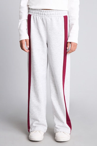Girl Wide-Leg with Stripe Detail Sweatpants