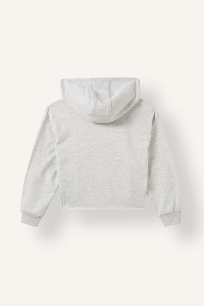 Relax Fıt Kapüşonlu Baskılı Sweatshirt Kız Çocuk