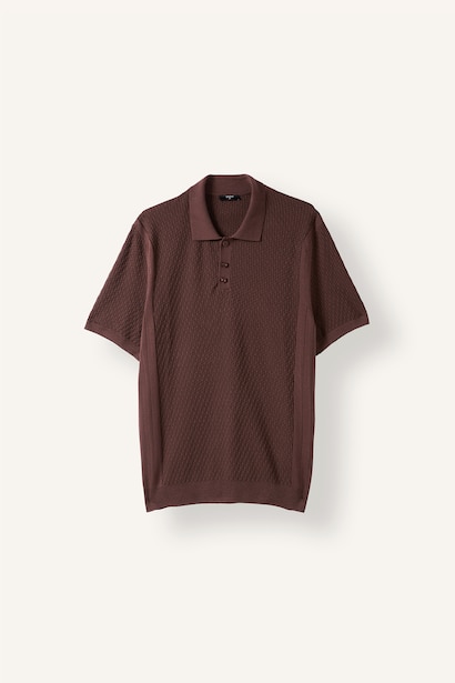 Standart Fit Dokulu Triko Basic Polo Tişört