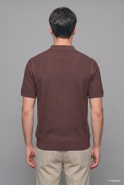 Standart Fit Dokulu Triko Basic Polo Tişört
