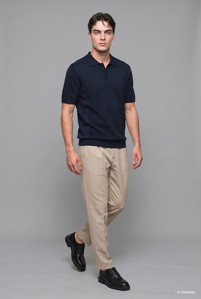 Standart Fit Dokulu Triko Basic Polo Tişört