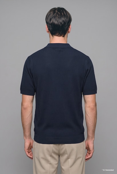 Standart Fit Dokulu Triko Basic Polo Tişört