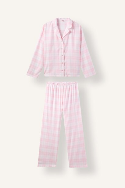 Regular Fıt Kareli Pijama Takımı