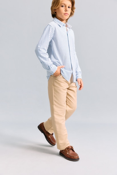 %100 Pamuk Regular Fit Düz Paça Pantolon Erkek Çocuk