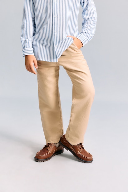 %100 Pamuk Regular Fit Düz Paça Pantolon Erkek Çocuk