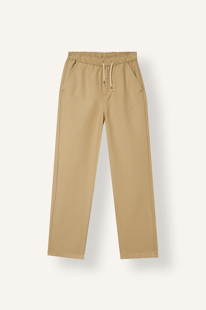 Boy Regular Fit 100% cotton Straight Leg Sand Beige Trousers