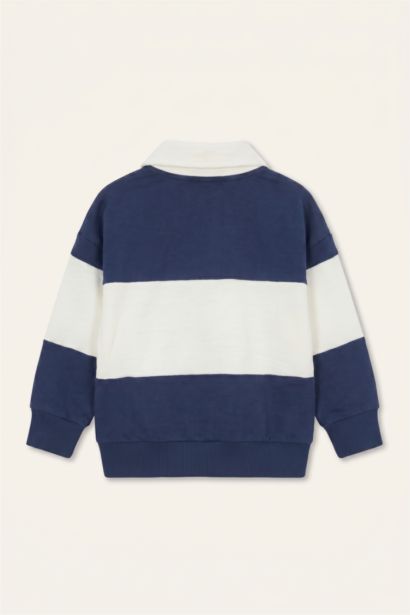 Oversıze Polo Yaka Baskılı Sweatshirt Erkek Bebek