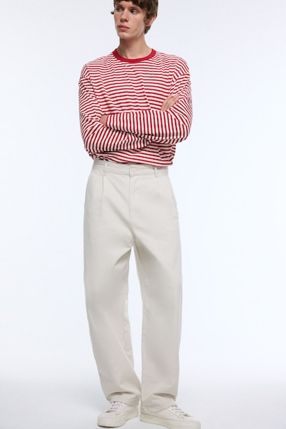 Pantalon long plissé Coupe ballon