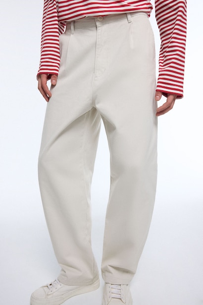 Pantalon long plissé Coupe ballon