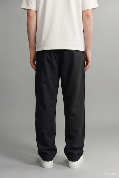 Balloon Fit Long Black Trousers
