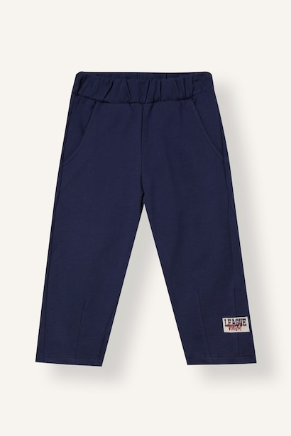 Baby Boy Balloon Fit 100% Cotton Normal Waist Navy Trousers