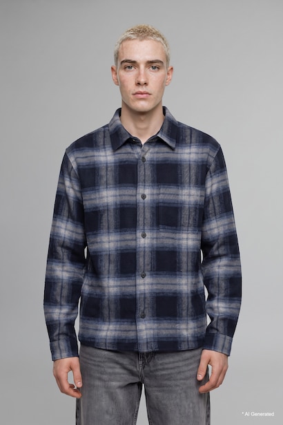 Kareli Overshirt Fit Pamuklu Gömlek