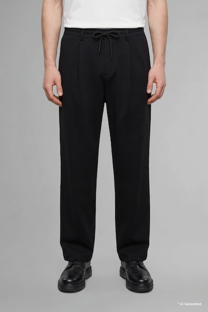 Pantalon large à taille normale