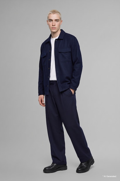 Pantalon large à taille normale
