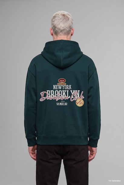 Boxy Fit Sırt Baskılı Hırka