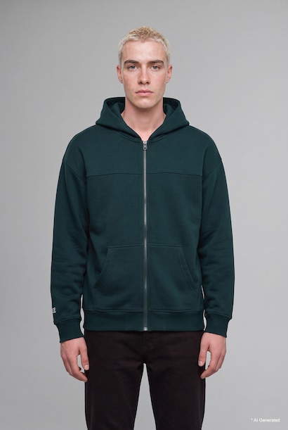 Boxy Fit Sırt Baskılı Hırka