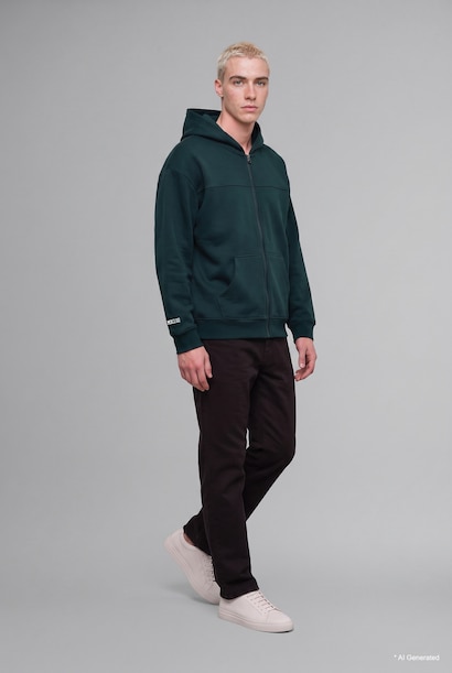 Boxy Fit Sırt Baskılı Hırka