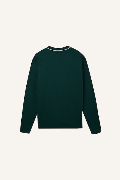 Boxy Fit Printed Polo Collar Sweatshirt