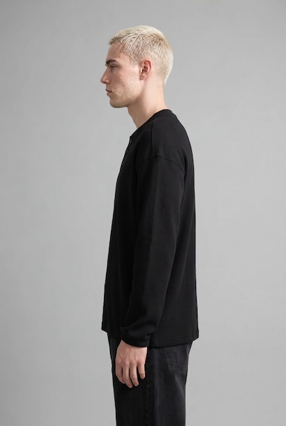 Boxy Fit Printed Crew Neck Sweatshirt