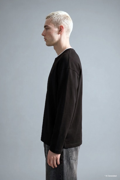 Boxy Fit Printed Crew Neck Sweatshirt