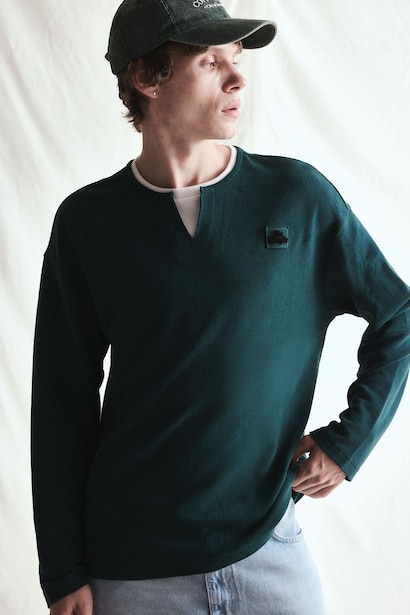 Boxy Fit Crew Neck Printed Sweatshirt