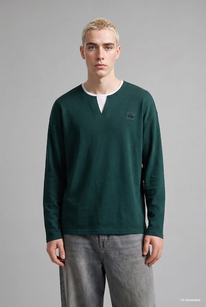 Boxy Fit Crew Neck Printed Sweatshirt
