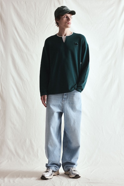 Boxy Fit Crew Neck Printed Sweatshirt