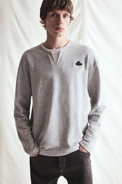 Boxy Fit Crew Neck Printed Sweatshirt