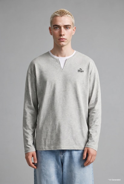 Boxy Fit Crew Neck Printed Sweatshirt