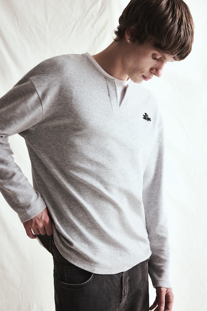 Boxy Fit Crew Neck Printed Sweatshirt
