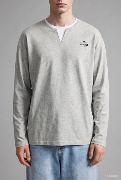 Boxy Fit Crew Neck Printed Sweatshirt