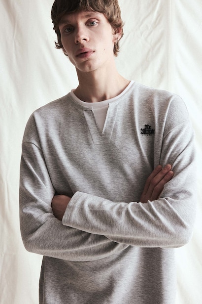 Boxy Fit Crew Neck Printed Sweatshirt