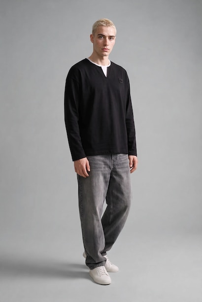 Boxy Fit Crew Neck Printed Sweatshirt