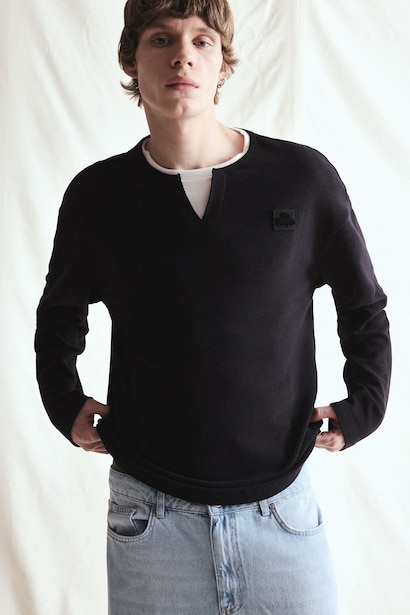 Boxy Fit Crew Neck Printed Sweatshirt