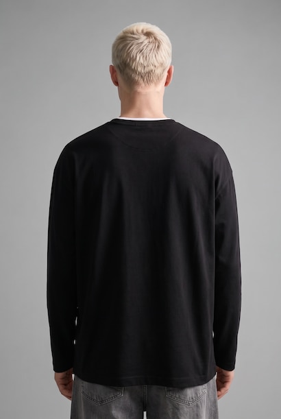 Boxy Fit Crew Neck Printed Sweatshirt