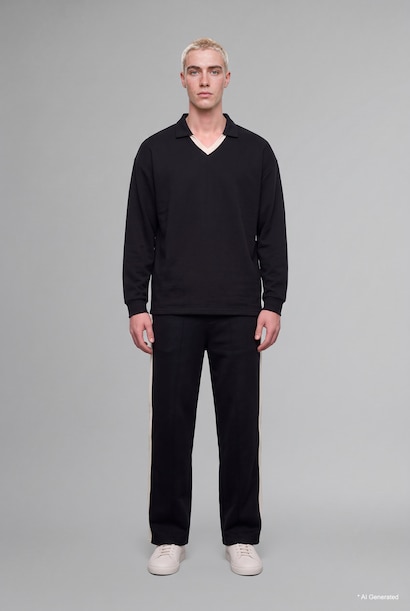 Barrel Fit Low Rise Elasticated Cuffs Trousers