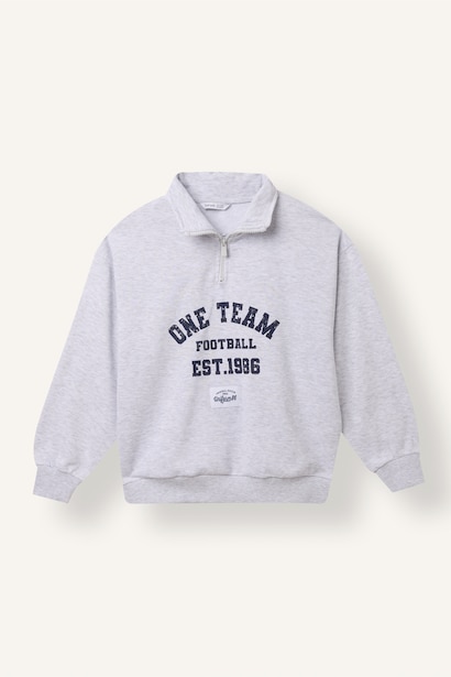 Boy Printed Cotton High Neck Long Sleeve Sweatshirt