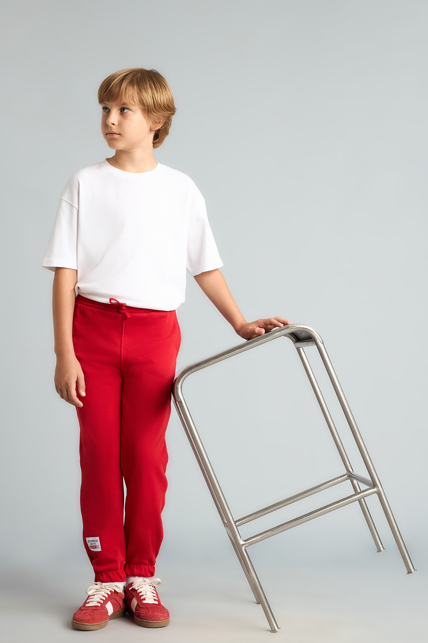 Boy Regular Fit Printed Red Trousers