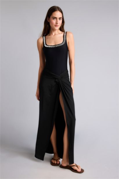 Regular Fit Black Pareo