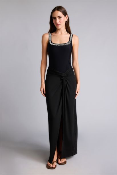 Regular Fit Black Pareo