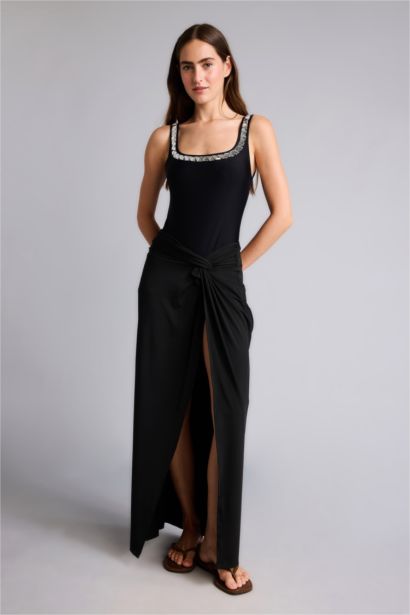 Regular Fit Black Pareo