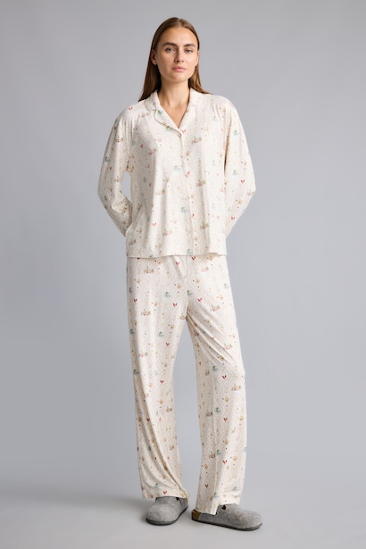 Regular Fit Desenli 2'li Pijama Takımı