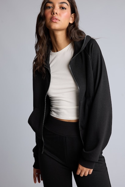 Sweatshirt zippé à col montant Coupe ajustée