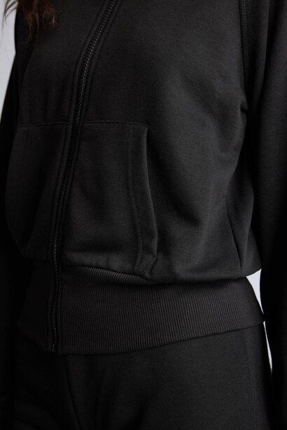 Sweatshirt zippé à col montant Coupe ajustée