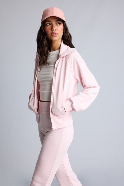 Sweatshirt zippé à col montant mi-haut Coupe ajustée