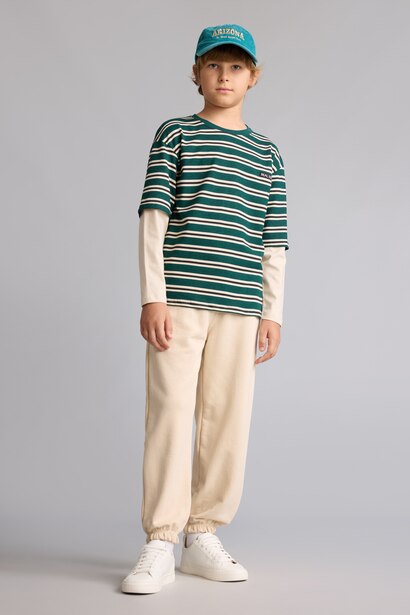 Boy 2 piece Oversize Fit Long Sleeve Top and Trousers Set